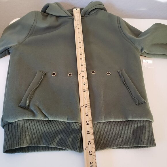 Online Full zip fleece hoodie sweater with faux fur lining size L NWT - Picture 8 of 11